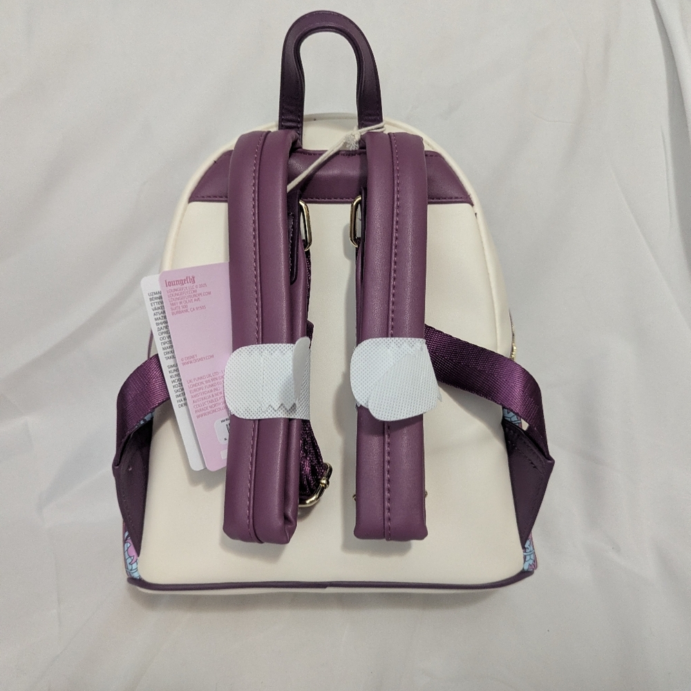 Disney Belle Loungefly Backpack with Stained Glass Background - Picture 3 of 6